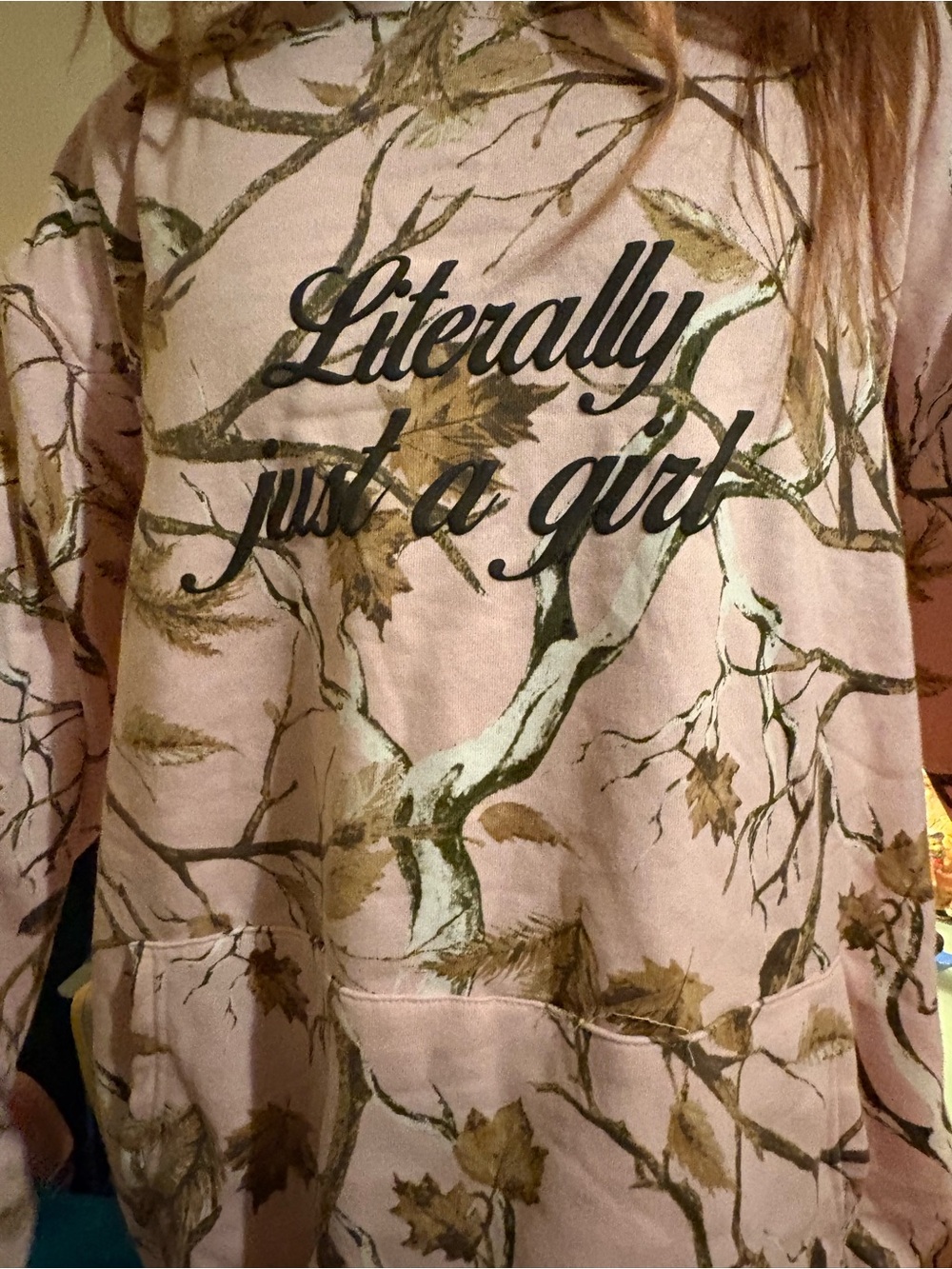 Pink Camo Graphic Hoodie - "Literally Just a Girl"